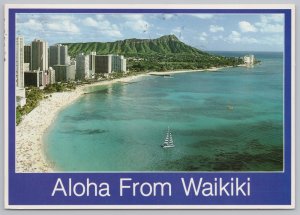 State View~Honolulu HI~Aerial View~Waikiki Beaches~Diamond Head~Continental PC