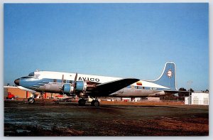 Airplane Postcard AVICO Ecuador Airlines Douglas DC-6 at Miami EH13