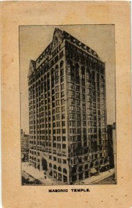 PC CPA FREEMASONRY, MASONIC TEMPLE, CHICAGO 1919, Vintage Postcard (b13843)