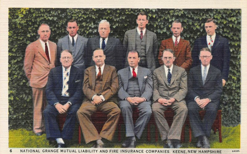 Executives of National Grange Insurance Co.,Keene, N.H.,  Early Postcard, Unused