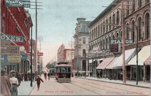 Sparks Street Ottawa Ontario ON Streetcar Willis Photo Studio Sign Postcard E97