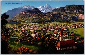 Meiringen Generalansicht Switzerland Mountain Alps Residences Houses Postcard