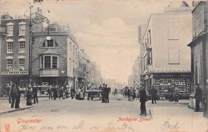 GLOUCESTER ENGLAND~NORTHGATE STREET-EASTGATE & WESTGATE-STOREFRONT~1903 POSTCARD