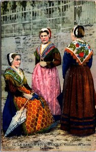 France La Savoie Pittoresque Costumes Traditional Clothing Postcard C002