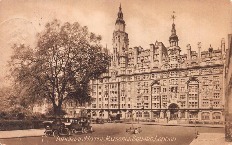 Imperial Hotel, Russell Square, London, England, Early Postcard, Used in 1924