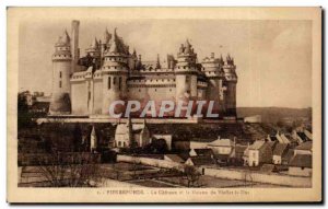 Old Postcard Pierrefonds Chateau and the house of Viollet le Duc