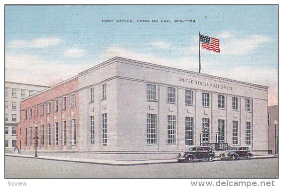 FOND DU LAC, Wisconsin, 1930-1940´s; Post Office