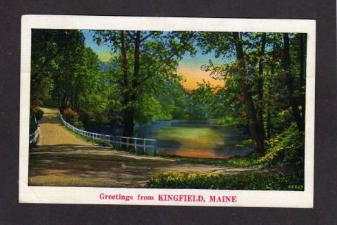 MAINE KINGFIELD ME Greetings from Postcard PC