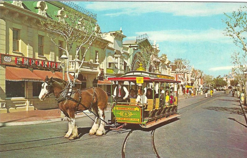 1960's/70's Horse-Drawn Street Car, Disneyland, California Chrome Postcard