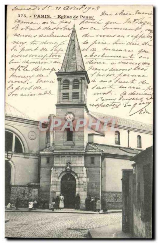 Paris Old Postcard Passy Church