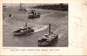 New York Harbor From Bridge 1905