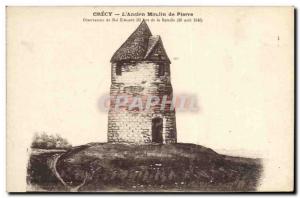 Postcard Old Windmill Crecy L & # stone mill 39ancien