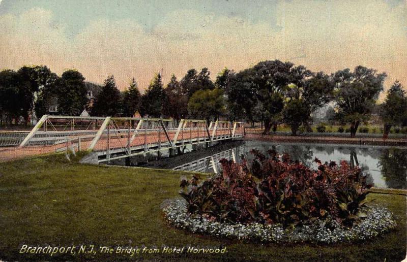 Branchport New Jersey Hotel Norwood Bridge Antique Postcard K59037