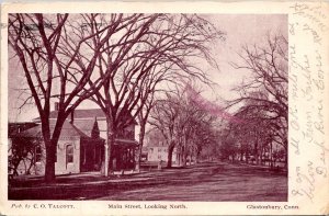 Main Street Looking North, Glastonbury CT c1903 Undivided Back Postcard V59