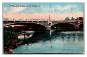 Vintage 1913 Postcard Newly Built First Avenue Bridge Cedar Rapids Iowa