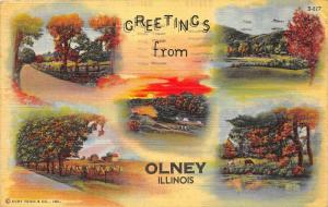 Illinois Olney  Scenic Multi-view  Greetings from Olney