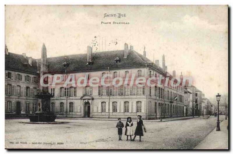 Old Postcard Saint Die Place Stanislas