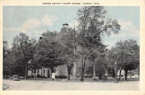 Juneau Wisconsin Dodge Court House Street View Antique Postcard K62305