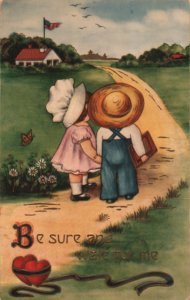 school days postcard: Be Sure And Wait For Me