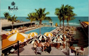 Vtg Miami Beach Florida FL Monte Carlo Resort Hotel Pool 1960s View Postcard