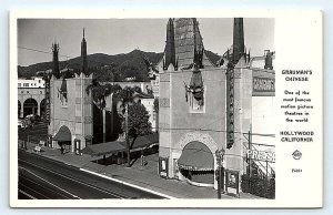 RPPC HOLLYWOOD, CA California ~ GRAUMAN'S CHINESE 1940s Frasher  Postcard