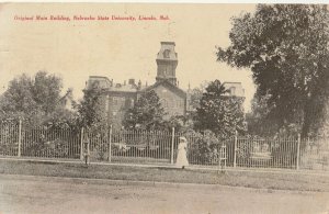 VINTAGE POSTCARD ORIGINAL BUILDING NEBRASKA STATE UNIVERSITY LINCOLN, NE 1916