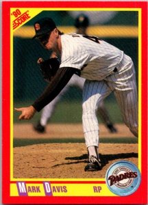 1990 Score Baseball Card Mark Davis San Diego Padres sk2683
