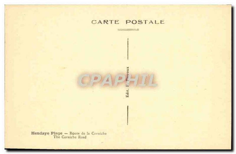 Old Postcard Hendaye Route De La Corniche