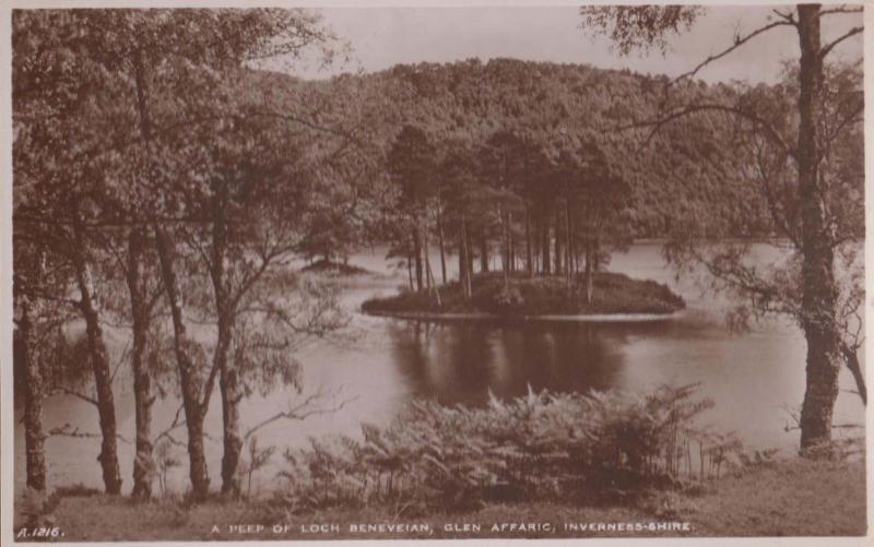 A Peek Of Loch Beneveian Glen Affaric Vintage Real Photo Postcard