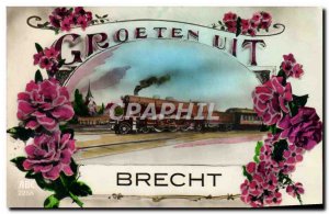 Postcard Old Train Locomotive Brecht