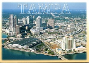 Florida Tampa Aerial View Of Downtown 2002