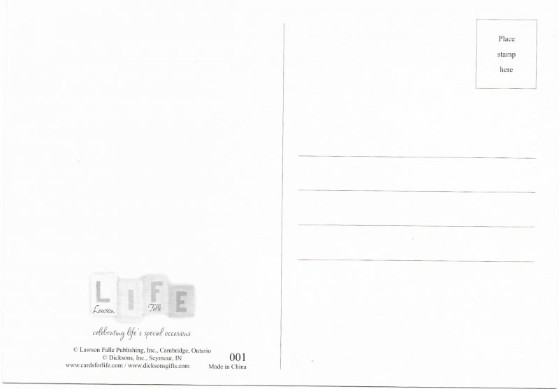 US LIFE Card. unused. In Thy presence is fulness of joy.
