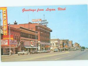 Unused Pre-1980 OLD CARS & SHOPS ON STREET Logan Utah UT n0450@