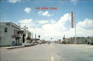 Van Horn Texas TX Route 80 Texaco Gas Station Ad Advertising Vintage Postcard