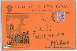 VINTAGE POSTCARD: MUNICIPAL ENVELOPE - MASS: PONTREMOLI-