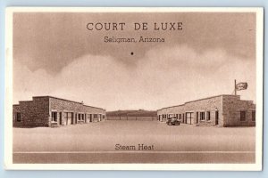 Seligman Arizona AZ Postcard Court De Luxe Steam Heat Scene  c1920's Antique