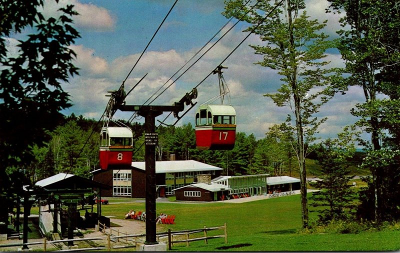 New Hampshire Mt Sunapee State Park Gondolas Leaving Base Station