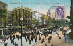 Lot of 13 vintage postcards all Spain Barcelona 1927 TCV franking stamps