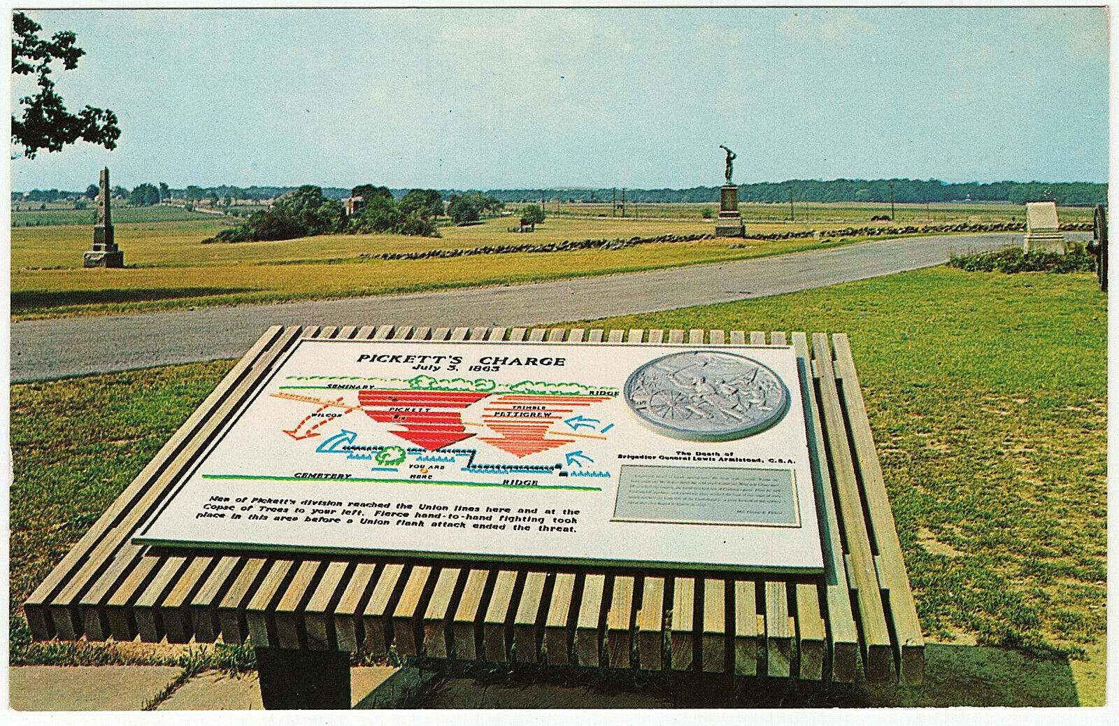 Vintage Gettysburg PA Pickett's Charge The Angle Road No Longer Exists