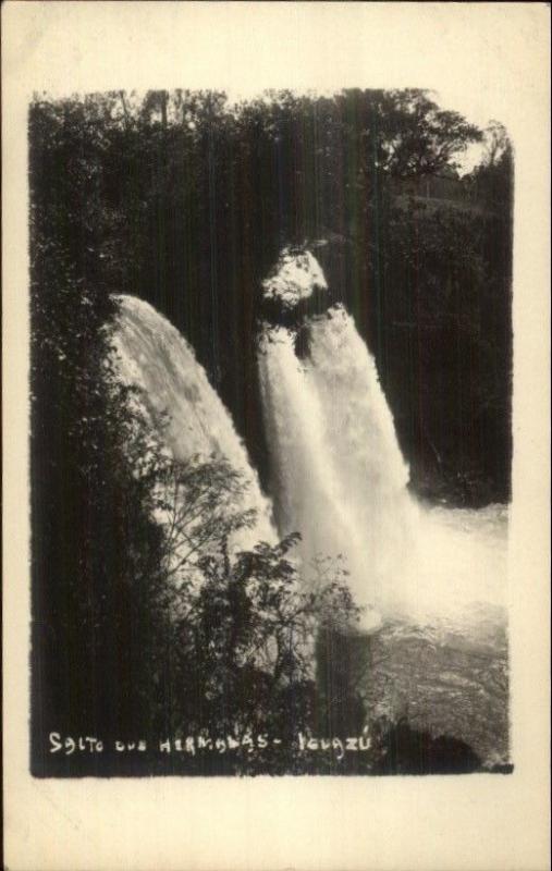 Iguazu (border between Brazil and Argentina) Waterfall  c1910 RPPC #6