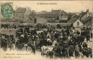 CPA PRÉ-en-PAIL Marché aux bestiaux (809758)