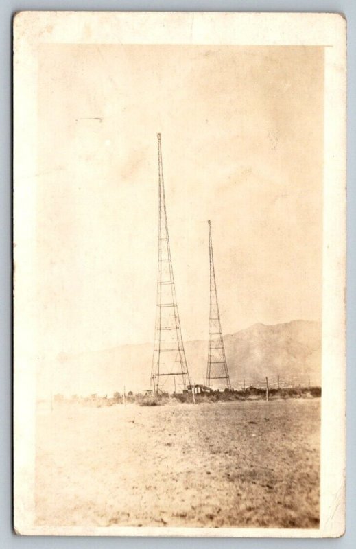 RPPC Real Photo Postcard - US Army - Mexico Conflict - Wireless Radio Tower