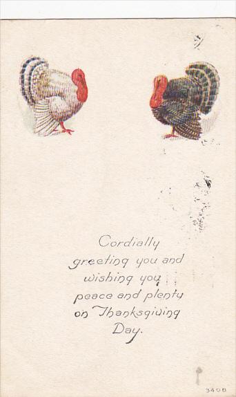 Thanksgiving Greetings With Turkey 1917