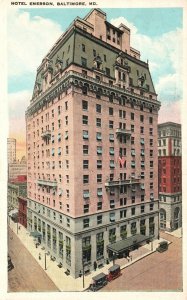 Baltimore MD-Maryland, 1931 Hotel Emerson, Front View, Vintage Postcard
