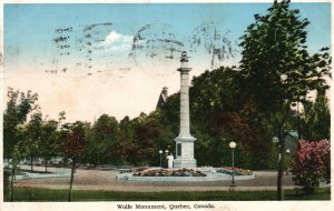 Quebec Canada, 1936 Wolfe Monument Librairie Garneau Vintage Postcard