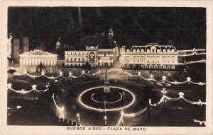 uk33456 plaza de mayo buenos aires real photo argentina by night