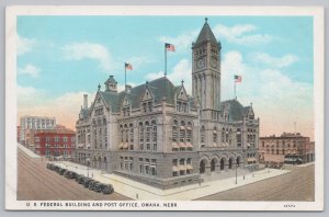 State View~Omaha Nebraska~US Federal Building & Post Office~Vintage Postcard