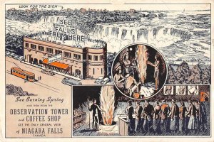 Niagara Falls Canada Observation Tower and Coffee Shop Vintage Postcard AA53473