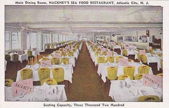 New Jersey Atlantic City Hackneys Sea Food Restaurant Main Dining Room
