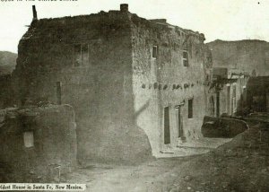 C.1910 Tiguex Chief Oldest House In US Santa Fe, New Mexico Postcard P109